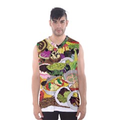 Eat Food Background Art Color Men s Basketball Tank Top by Sapixe