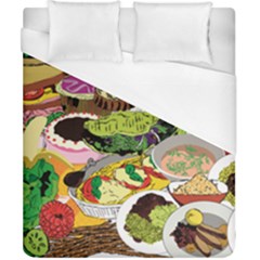 Eat Food Background Art Color Duvet Cover (california King Size) by Sapixe