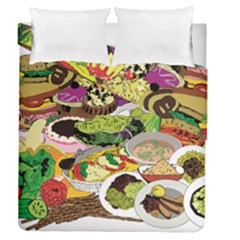 Eat Food Background Art Color Duvet Cover Double Side (queen Size) by Sapixe