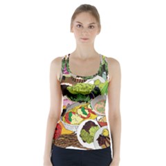 Eat Food Background Art Color Racer Back Sports Top by Sapixe