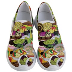 Eat Food Background Art Color Women s Lightweight Slip Ons by Sapixe