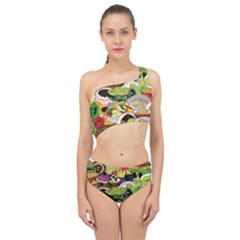 Eat Food Background Art Color Spliced Up Two Piece Swimsuit by Sapixe