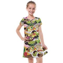 Eat Food Background Art Color Kids  Cross Web Dress