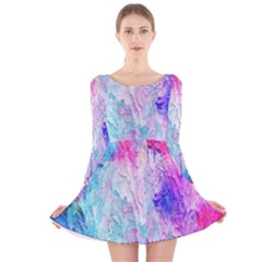 Background Art Abstract Watercolor Long Sleeve Velvet Skater Dress by Sapixe