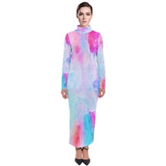 Background Drips Fluid Turtleneck Maxi Dress by Sapixe