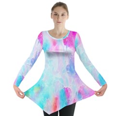 Background Drips Fluid Long Sleeve Tunic  by Sapixe