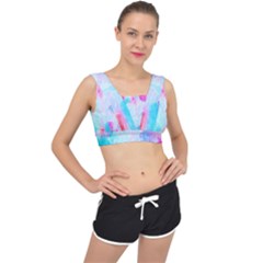 Background Drips Fluid V-back Sports Bra