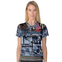 Lost Places Abandoned Train Station V-neck Sport Mesh Tee