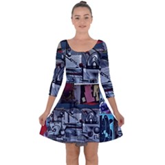 Lost Places Abandoned Train Station Quarter Sleeve Skater Dress by Sapixe