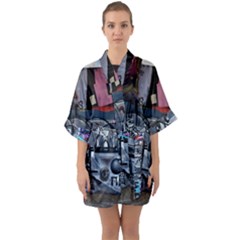 Lost Places Abandoned Train Station Quarter Sleeve Kimono Robe by Sapixe