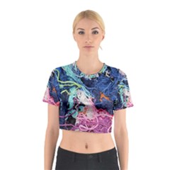 Wool Yarn Colorful Handicraft Cotton Crop Top by Sapixe