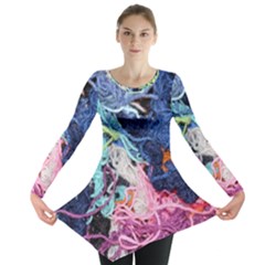 Wool Yarn Colorful Handicraft Long Sleeve Tunic  by Sapixe