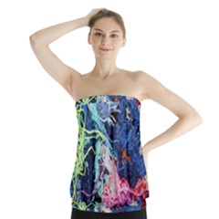 Wool Yarn Colorful Handicraft Strapless Top by Sapixe