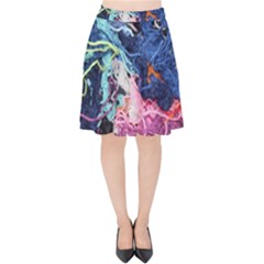 Wool Yarn Colorful Handicraft Velvet High Waist Skirt by Sapixe