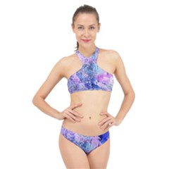 Background Art Abstract Watercolor High Neck Bikini Set