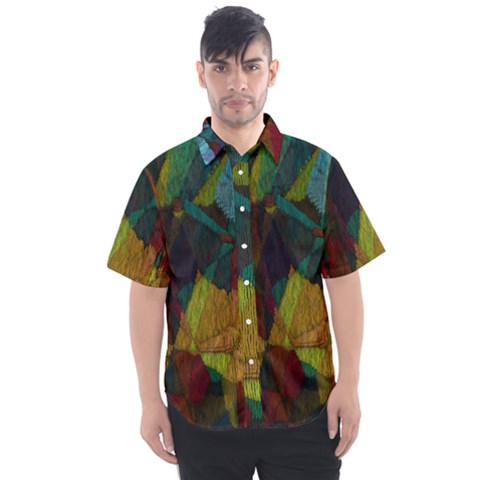 Background Color Template Abstract Men s Short Sleeve Shirt by Sapixe