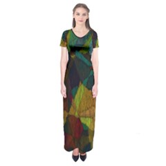 Background Color Template Abstract Short Sleeve Maxi Dress by Sapixe