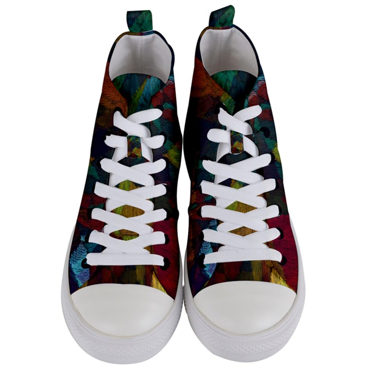 Background Color Template Abstract Women s Mid-Top Canvas Sneakers