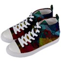 Background Color Template Abstract Women s Mid-Top Canvas Sneakers View2