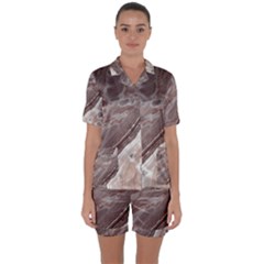 Mud Satin Short Sleeve Pyjamas Set by WILLBIRDWELL