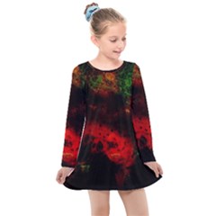 Background Art Abstract Watercolor Kids  Long Sleeve Dress