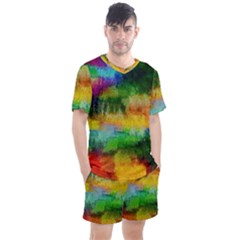 Pattern Texture Background Color Men s Mesh Tee And Shorts Set