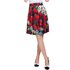 Flower Decoration Bouquet Of Flowers A-line Skirt by Sapixe