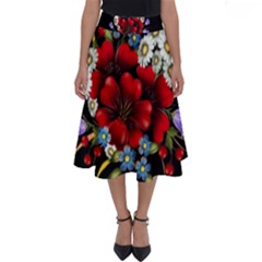 Flower Decoration Bouquet Of Flowers Perfect Length Midi Skirt by Sapixe