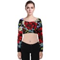 Flower Decoration Bouquet Of Flowers Velvet Long Sleeve Crop Top View1