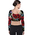 Flower Decoration Bouquet Of Flowers Velvet Long Sleeve Crop Top View2