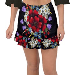 Flower Decoration Bouquet Of Flowers Fishtail Mini Chiffon Skirt by Sapixe