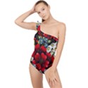 Flower Decoration Bouquet Of Flowers Frilly One Shoulder Swimsuit View1