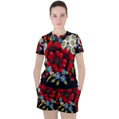 Flower Decoration Bouquet Of Flowers Women s Tee And Shorts Set