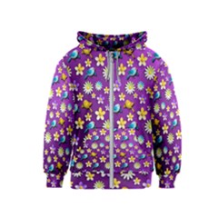 Default Floral Tissue Curtain Kids  Zipper Hoodie by Sapixe