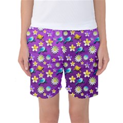 Default Floral Tissue Curtain Women s Basketball Shorts by Sapixe