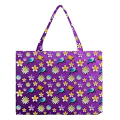 Default Floral Tissue Curtain Medium Tote Bag by Sapixe