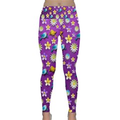 Default Floral Tissue Curtain Lightweight Velour Classic Yoga Leggings