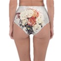 Flowers Background Wallpaper Art Reversible High-Waist Bikini Bottoms View4