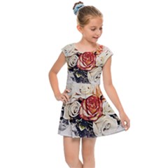 Flowers Background Wallpaper Art Kids Cap Sleeve Dress by Sapixe