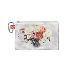 Flowers Background Wallpaper Art Canvas Cosmetic Bag (small)