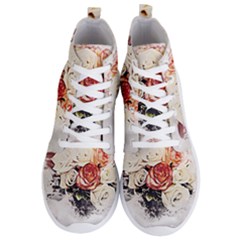 Flowers Background Wallpaper Art Men s Lightweight High Top Sneakers by Sapixe