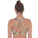 Flowers Fabrics Floral Design Cross String Back Sports Bra View2