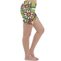 Flowers Fabrics Floral Design Lightweight Velour Yoga Shorts View3