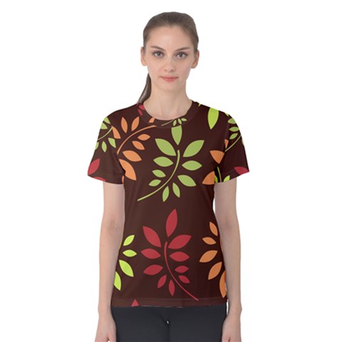 Leaves Foliage Pattern Design Women s Cotton Tee by Sapixe