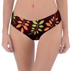 Leaves Foliage Pattern Design Reversible Classic Bikini Bottoms by Sapixe