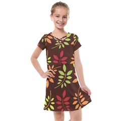 Leaves Foliage Pattern Design Kids  Cross Web Dress by Sapixe