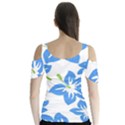 Hibiscus Wallpaper Flowers Floral Butterfly Sleeve Cutout Tee  View2