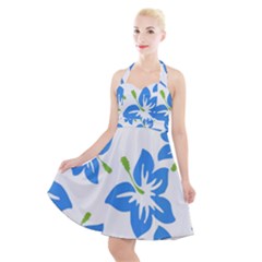 Hibiscus Wallpaper Flowers Floral Halter Party Swing Dress 