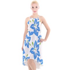 Hibiscus Wallpaper Flowers Floral High-low Halter Chiffon Dress 