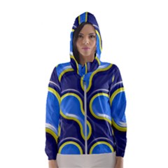 Pattern Curve Design Seamless Hooded Windbreaker (women) by Sapixe